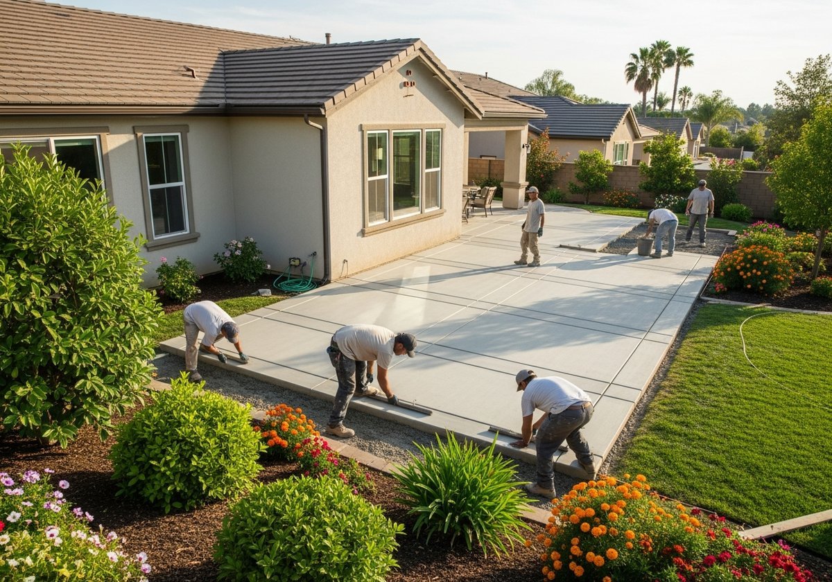Concrete patio and paver installation in Salida, CA.