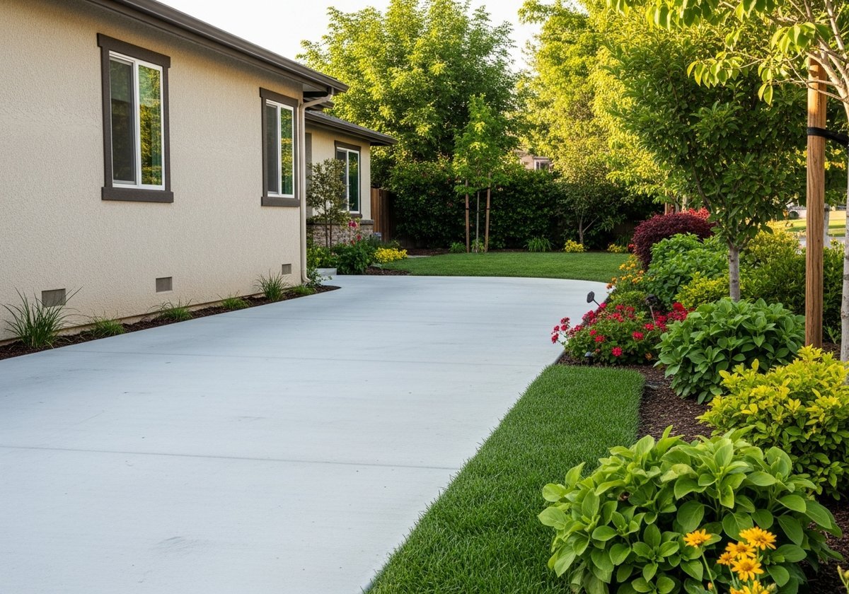 Concrete driveway installation in Salida near Stanislaus River